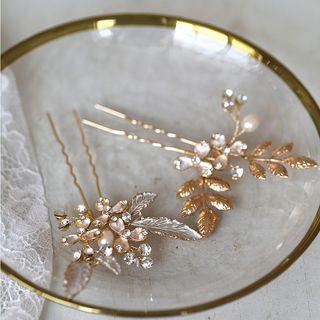 Faux Pearl Leaf Hair Pin