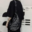 Paisley Print Shoulder Bag Black - One Size