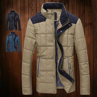 Corduroy Panel Padded Jacket