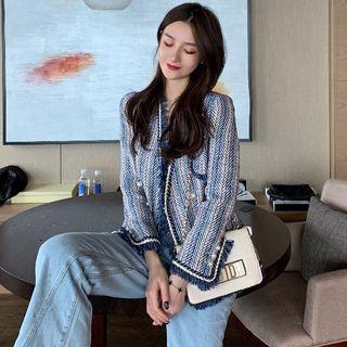 Striped Double-breasted Jacket