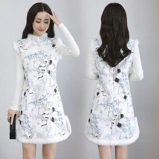 Long-sleeve Fleece Lined A-line Dress