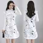 Long-sleeve Fleece Lined A-line Dress