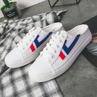 Color Block Lace-up Canvas Shoes