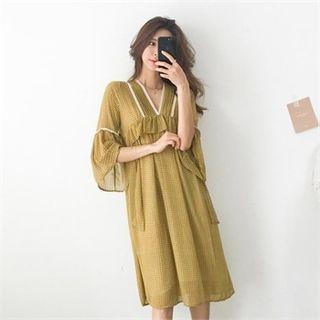 Flounced Pattern Chiffon Empire Dress