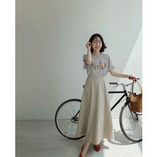 Spaghetti-strap Cotton A-line Dress