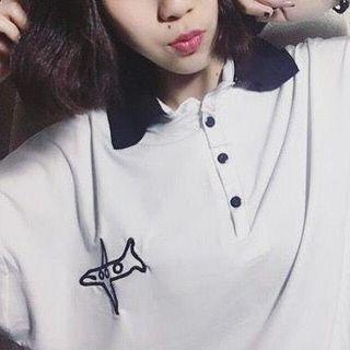 Airplane Embroidered Elbow Sleeve Polo Shirt