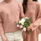 Couple Matching Plain Sweater/ Long-sleeve Midi Sweater Dress
