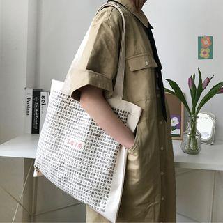 Chinese Character Canvas Tote Bag As Shown In Figure - One Size