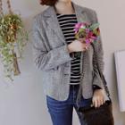 Single-breasted Melange Blazer Black - One Size