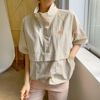 Short-sleeve Drawstring-hem Top