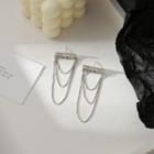 Metal Drop Earring 1 Pair - 925 Silver - Silver - One Size