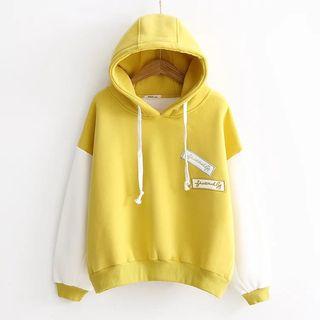 Patched Two Tone Hoodie