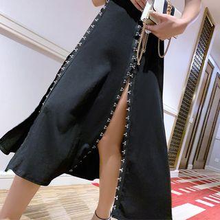 Spaghetti-strap Hook And Eye Midi Dress