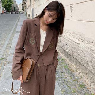 Set: Embroidered Blazer + Sweatpants