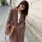 Set: Embroidered Blazer + Sweatpants
