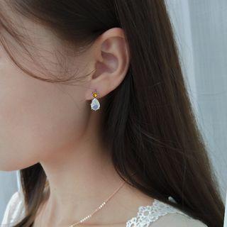 Rhinestone Drop Earring Gold - One Size