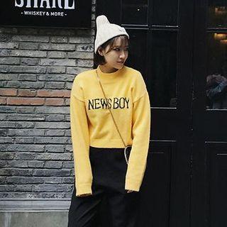 Lettering Cropped Sweater