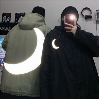 Reflective Moon Zip Hooded Jacket