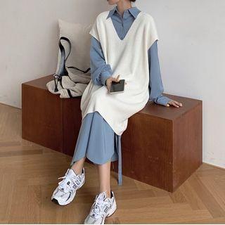 Midi Shirtdress / Sweater Vest
