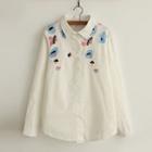 Floral Embroidered Long-sleeve Shirt