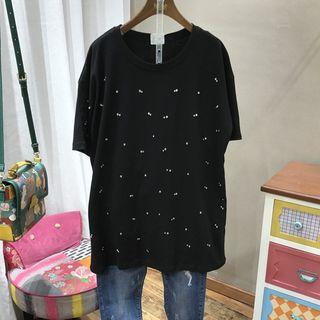 Rhinestone Long T-shirt