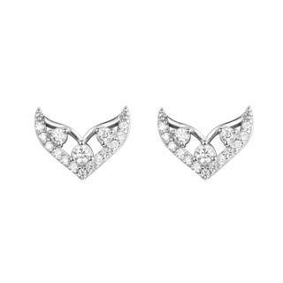 Rhinestone Mermaid Tail Stud Earring 1 Pair - Silver - One Size