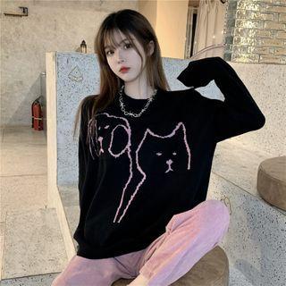 Cartoon Animal Print Sweater