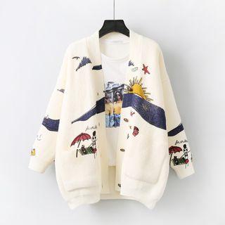 Cartoon Pattern Cardigan