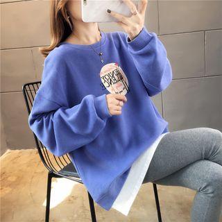 Cartoon Print Paneled Pullover