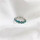 Faux Crystal Open Ring Ring - Green - One Size