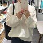 High-waist Plain Knit Sweater
