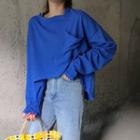 Long-sleeve Pocket Dip Back T-shirt