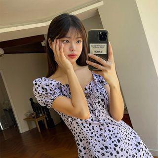 Two-way Shirred Leopard Minidress