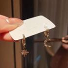 Moon & Star Alloy Asymmetrical Dangle Earring 1 Pair - Gold - One Size