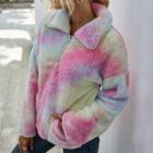 Tie-dyed Half-zip Fluffy Sweatshirt