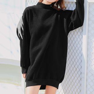 Mock-neck Embroidered Long Sweatshirt