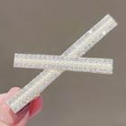 Cross Faux Pearl Rhinestone Hair Clip Ly1665 - Silver - One Size