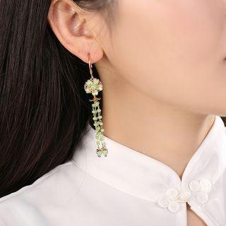 Retro Floral Agate Fringed Earring