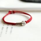 Chinese Characters Sterling Silver Red String Bracelet