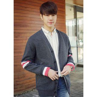 V-neck Stripe-detail Cardigan