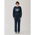 Letter Pintuck Wide-leg Sweatpants