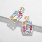 Woven Rectangle Dangle Earring 1 Pair - As Shown In Figure - One Size
