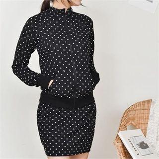 Set: Polka-dot Jacket + Mini Skirt