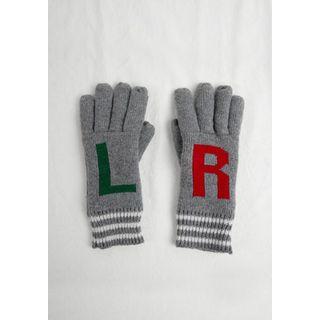 Lettering Knit Gloves