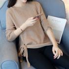 Long-sleeve Bow Knit Top
