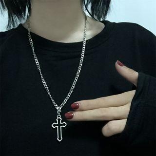 Cross Pendent Chain Necklace As Shown In Figure - One Size