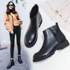 Genuine Leather Side Zipper Chelsea Boots