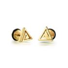 Simple Fashion Plated Gold Geometric Triangle 316l Stainless Steel Stud Earrings Golden - One Size