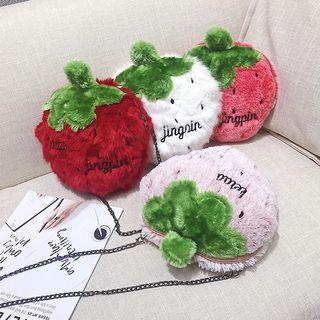 Fleece Strawberry Crossbody Bag