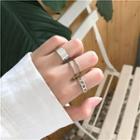 Set Of 3 : Alloy Ring + Chain Alloy Open Ring + Layered Alloy Open Ring